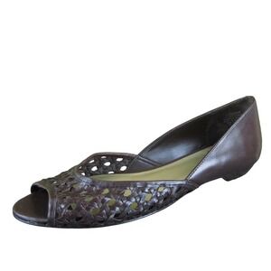 Circa Joan & David‎ Women CJzohar Peep Toe Brown Leather Pump 7.5 Used 2025